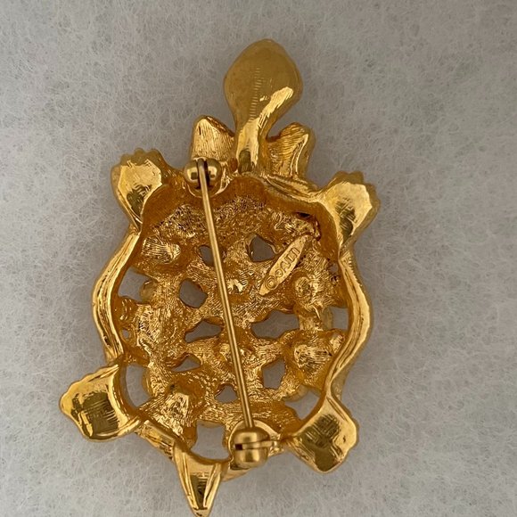 Vintage Bejeweled Turtle Pin - Picture 4 of 5